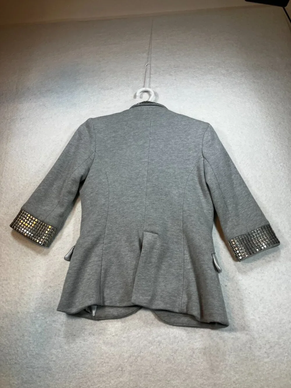 aryn k Grey Embellished Studded Blazer Jacket Womens‎ M